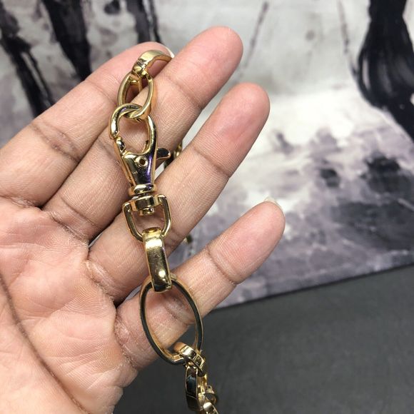 Express Womens Genuine Leather Chain Belt Medium Brown Animal Print Embossed - Picture 7 of 12